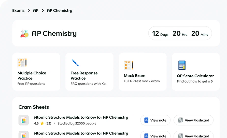 Knowt 化学科目的练习、模拟考试与资料入口