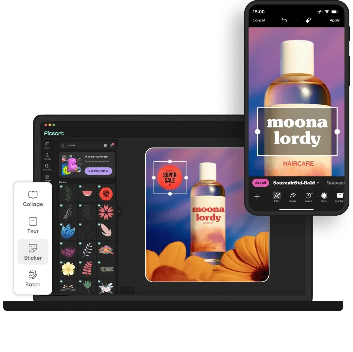 Picsart 桌面和手机上的图片文字编辑